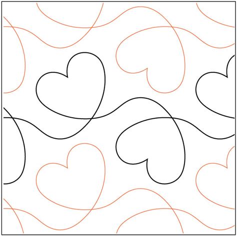 Dear Heart quilting pantograph pattern by Lorien Quilting