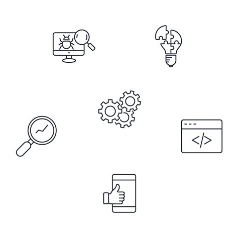 software testing icons set . software testing pack symbol vector elements for infographic web ...