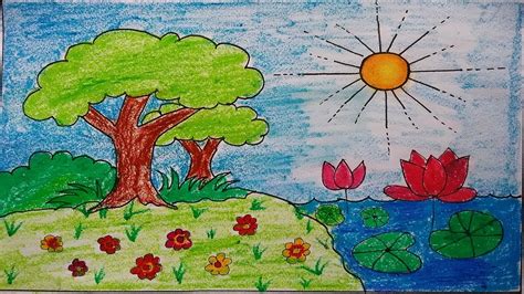 Garden Drawing Easy And Beautiful : Flower Garden Drawing For Class 4 – Garden Design | Bodegawasuon