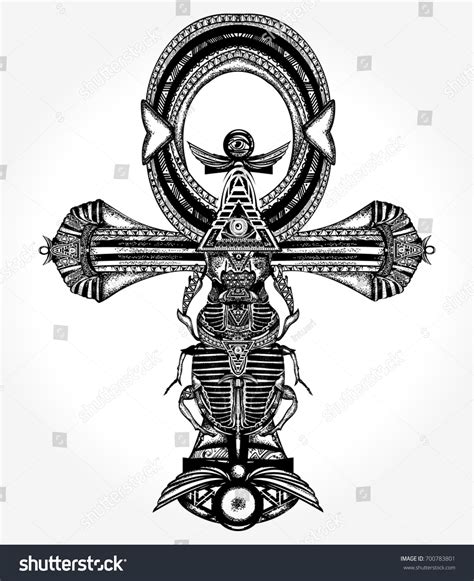 Ankh Tattoo T-shirt Design Ancient Egyptian Stock Vector (Royalty Free ...