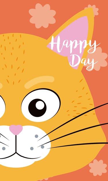 Premium Vector | Cat happy day card