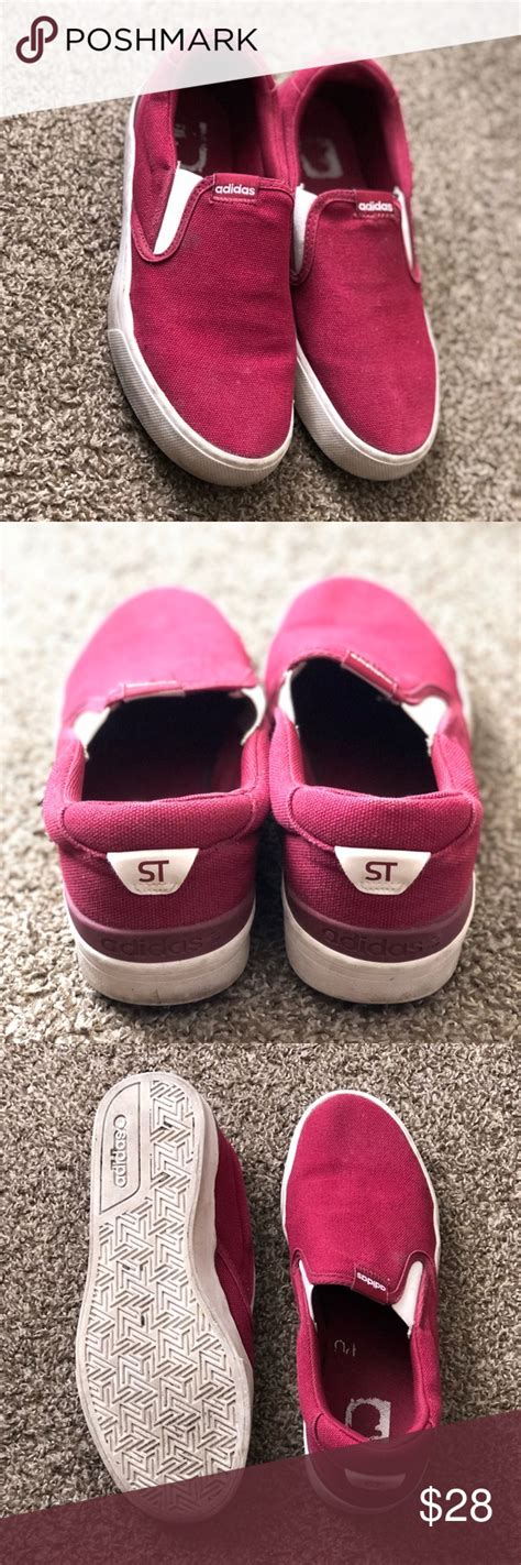 Burgundy Adidas Slip-Ons | Women's Size 7.5 Sneakers