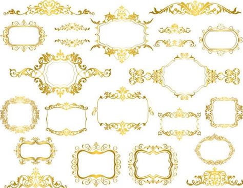 Golden Frame Clip Art Digital Gold Frame Clipart Retro Gold | Etsy in ...