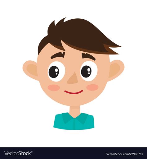 Boy happy face expression cartoon Royalty Free Vector Image