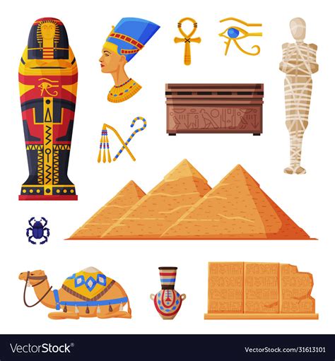 Ancient egypt collection egyptian cultural Vector Image