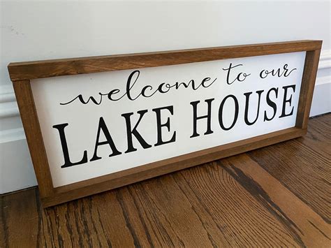 Welcome To Our Lake House Wood Framed Sign | Etsy