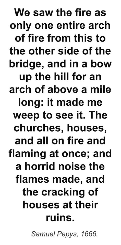 Samuel Pepys wrote about the Great Fire of London in his diary on 2 September, 1666. Primary ...