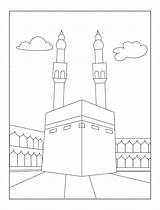 Premium Vector  Kaaba Islamic mosque Outline Design For sketch template