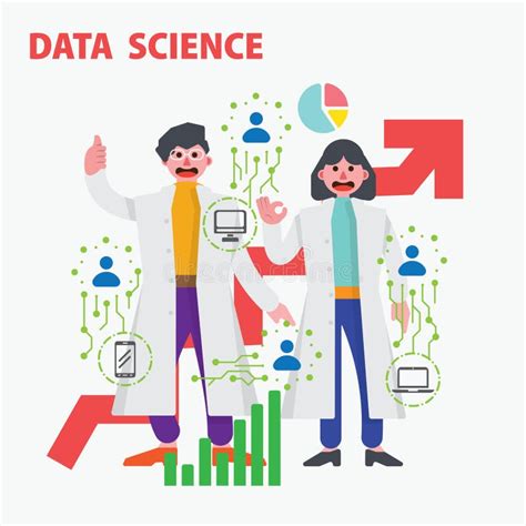 Data Scientist Cartoon Character Vector Illustrator Data Science Female ...