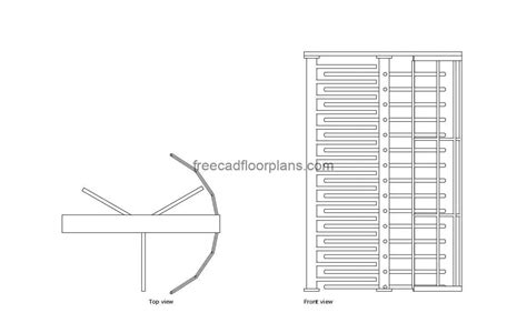 Full Height Turnstile - Free CAD Drawings