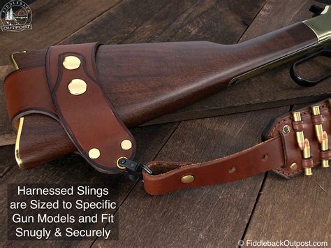 No Drill - Harnessed Rifle Sling - RLO Custom Leather - Fiddleback Outpost