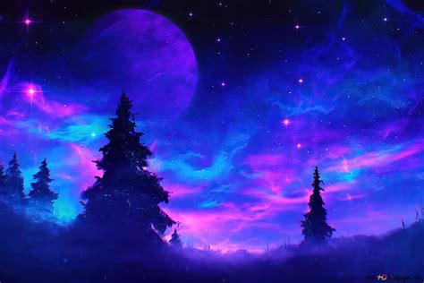 Beautiful night sky scenery 4K wallpaper download