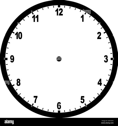 The picture depicts a round clock face with numbers showing no time ...