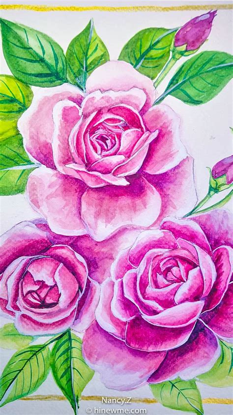 Watercolor roses tutorial | Flower drawing, Flower painting, Watercolor ...