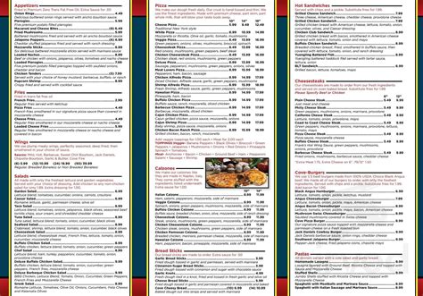 The Cove New York Style Pizzeria menu in State College, Pennsylvania, USA