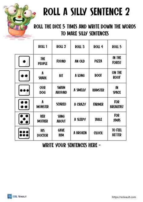 Free Form Silly Sentences Printable - Printable Forms Free Online