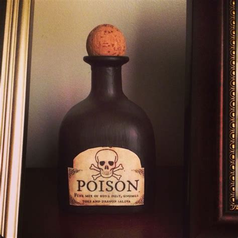 Halloween poison bottle made from a recycled patron bottle, chalk board ...