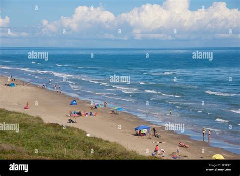 Beach-goers enjoy warm weather in November in South Padre Island, Texas Stock Photo - Alamy