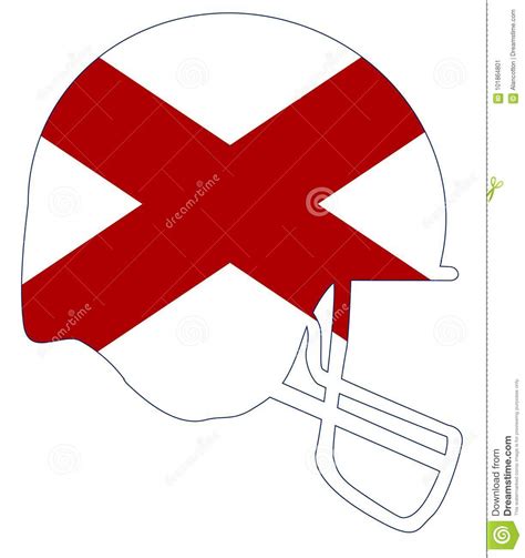 Alabama State Flag Football Helmet Stock Vector - Illustration of blue ...