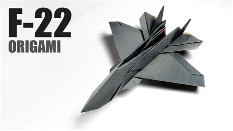 A4용지 한장으로 [F-22] 전투기 종이접기 【ORIGAMI F-22 Jet fighter】 - YouTube