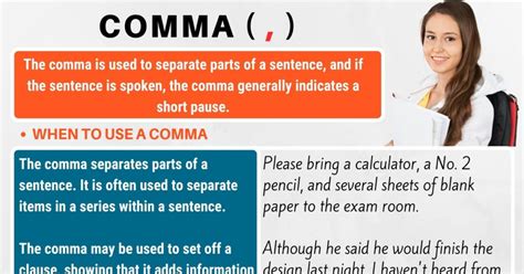 Comma (,) When to Use Commas with Useful Comma Rules - Punctuation Marks