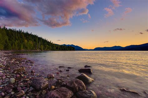 Lake McDonald at Sunset Horizontal Photograph by Adam Mateo Fierro - Pixels