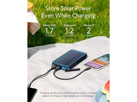 Anker Solar Power Bank, PowerCore Solar 10000 Dual-Port Solar Charger ...