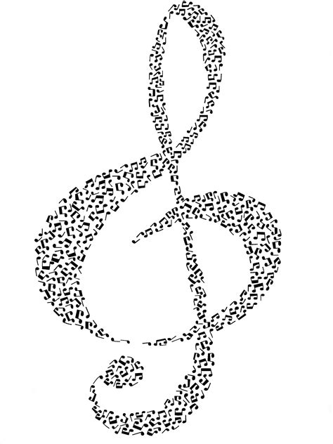 music symbols art black and white - Google Search | Music notes drawing ...