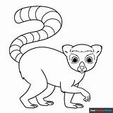 Lemur Coloring Page  Easy Drawing Guides sketch template