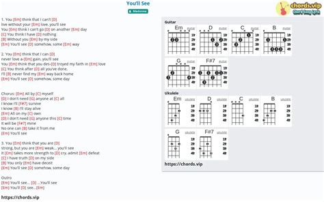 Hợp âm: You’ll See - cảm âm, tab guitar, ukulele - lời bài hát | chords.vip