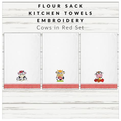 Embroidered Flour Sack Hanging Towels Home Gifts for Her Towel Holder ...