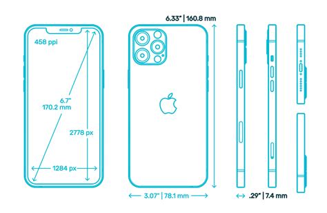 Apple iPhone 12 Pro Max (14th Gen) Dimensions & Drawings | Dimensions.com