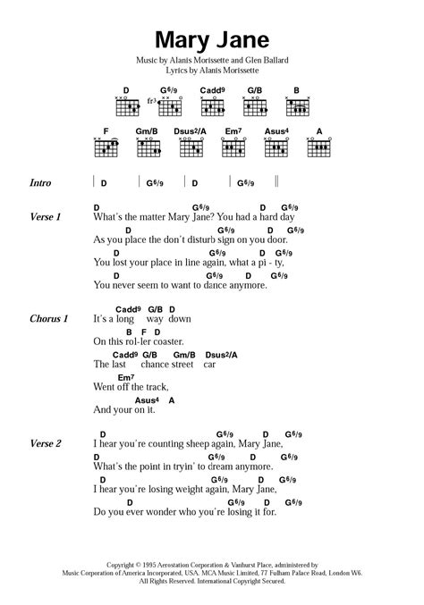 Mary Jane by Alanis Morissette - Guitar Chords/Lyrics - Guitar Instructor