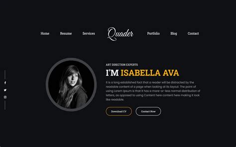 Quader - Personal Portfolio Website Template