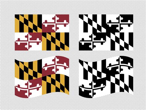 Maryland State Flag SVG Vector Clip Art Cut Files for | Etsy