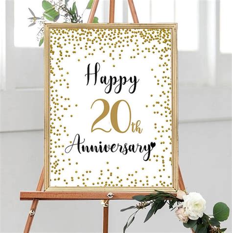 Happy 20th Anniversary Cheers to 20 Years 20th Wedding | Etsy