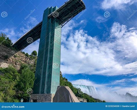 Looking Up at Observation Tower at Niagara Falls Stock Photo - Image of ...