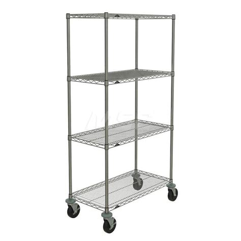 Metro - Utility Cart: 67-7/8" OAH, Steel, Silver | MSC Industrial ...