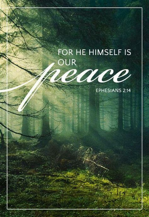 "For He Himself is our peace" (Ephesians 2:14). #bibleverse #quotes | Bible Verses | Peace of ...