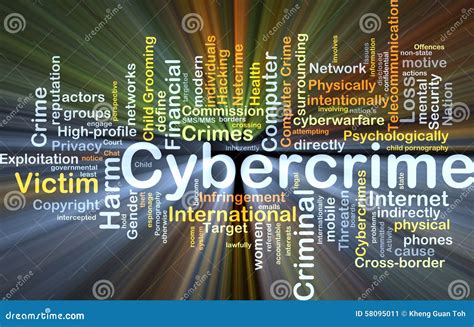 Cybercrime Background Concept Glowing Royalty-Free Cartoon ...