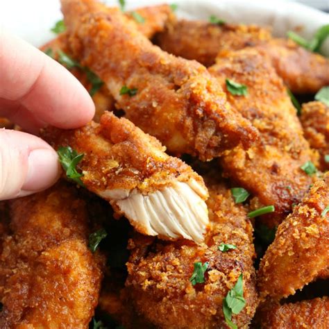 Healthier Oven Fried Chicken Tenders {Low Fat, Baked} - The Busy Baker