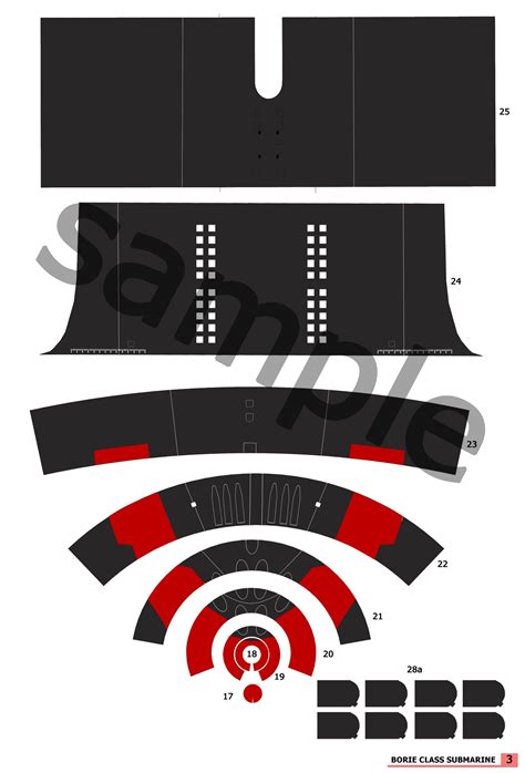 1/200 Borei Class Submarine Paper Model - EcardModels