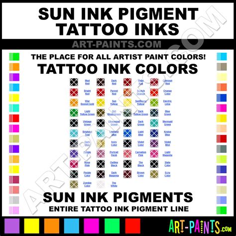 Sun Ink Pigment Tattoo Ink Pigment Paint Colors - Sun Ink Pigment Paint Colors, Pigment Color ...