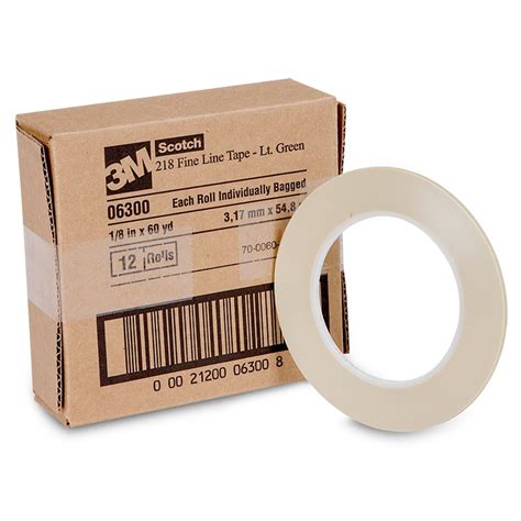 3M 6300 Scotch Fine Line Tape 218 Green, 1/8 Width