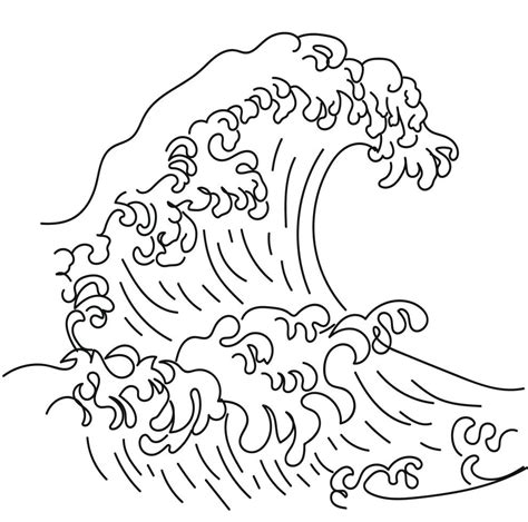 Minimalist Wave Line Art, Landscape Outline Drawing, Simple Scenery ...