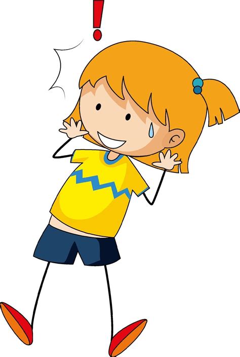 A surprised girl doodle cartoon character isolated 1992922 Vector Art ...