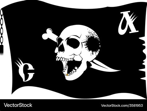 Pirate flag cartoon Royalty Free Vector Image - VectorStock