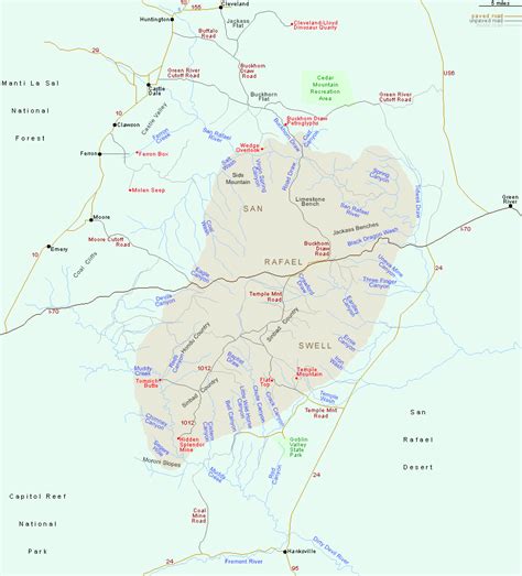 Map of the San Rafael Swell, Utah