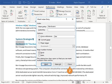 How to Make an Index in Word | CustomGuide