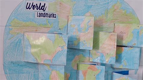 world landmarks || schoold project || Evs projects || world continents || kids school projects ...